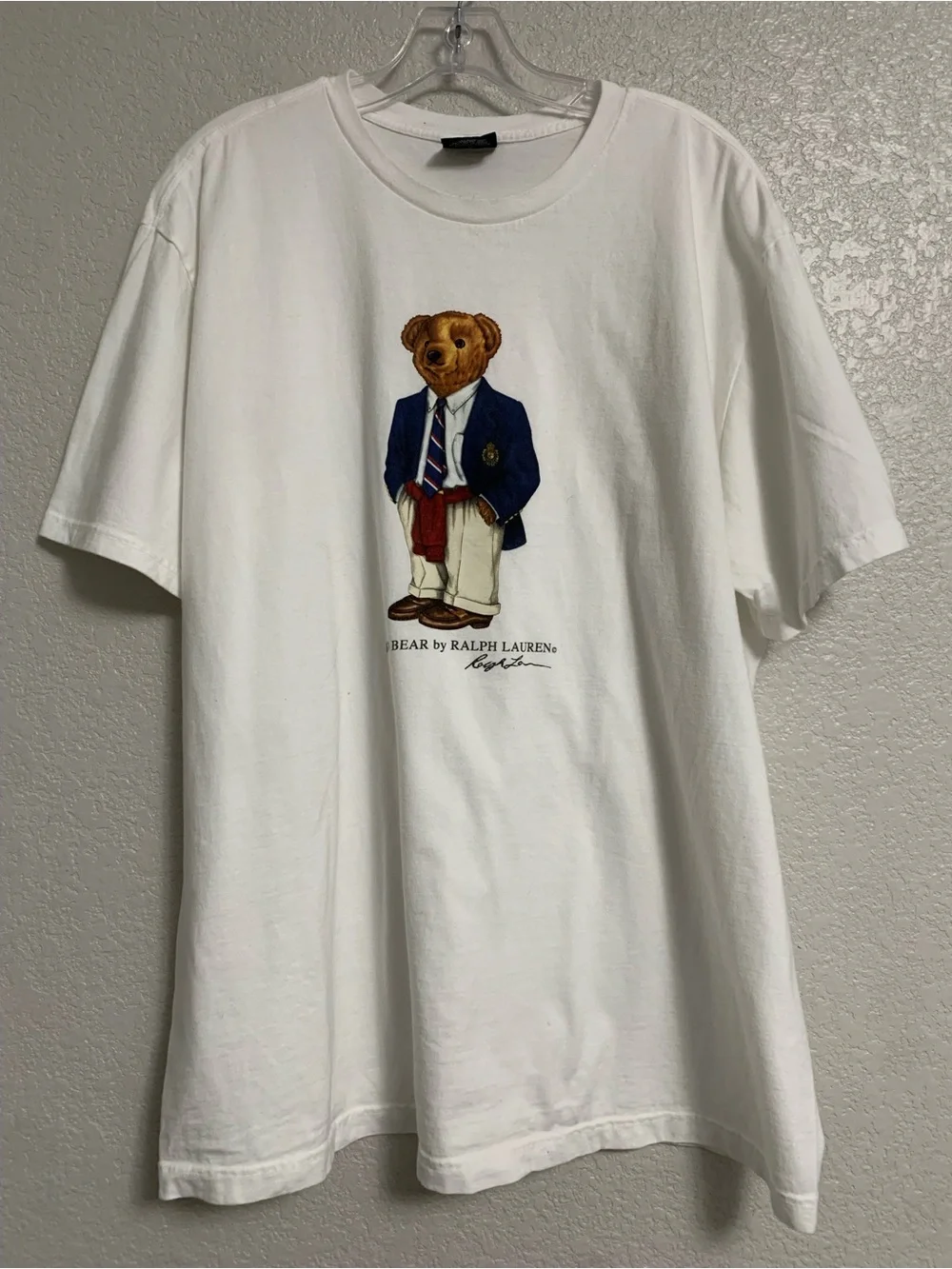 Vtg Polo Bear Ralph Lauren Tshirt Mens XL Graphic White Preppy Classic Academia